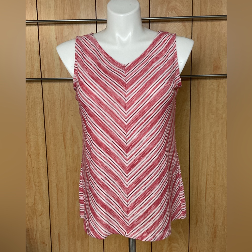 Christopher & Banks Chevron Red And White Blouse Sz - M